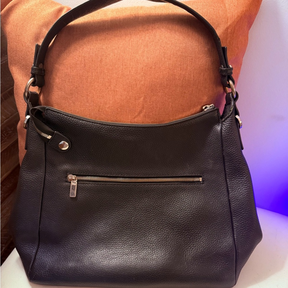 Valentina Black Leather Shoulder Bag